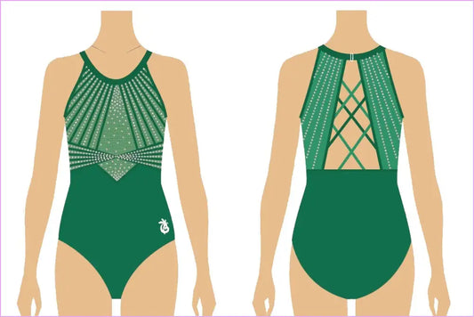 VORTEX VERDE SLEEVELESS GYMNASTICS COMPETITION LEOTARD - GYMNASTICS LEOTARDS
