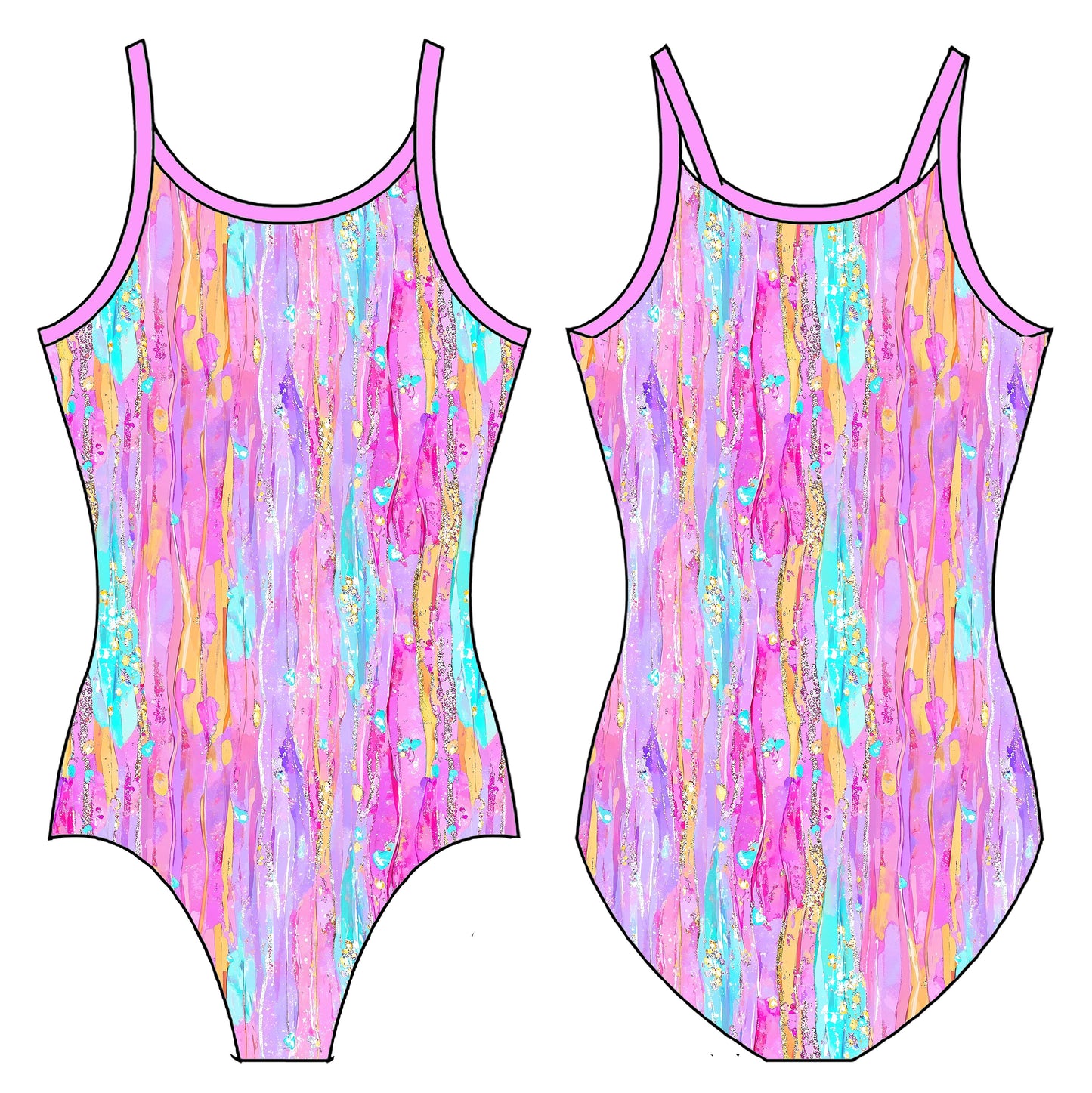 WATERCOLORS GYMNASTICS LEOTARD