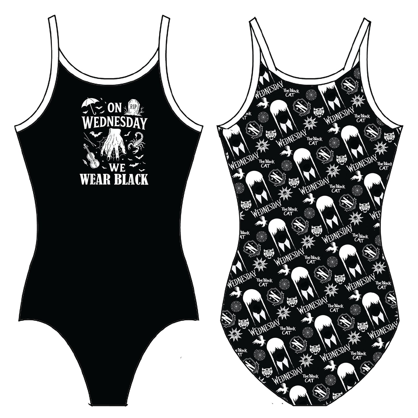 WEDNESDAY WE WEAR BLACK GYMNASTICS LEOTARD