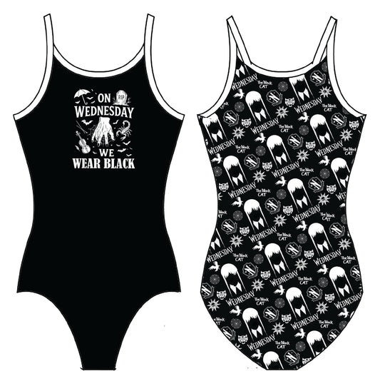 WEDNESDAY WE WEAR BLACK GYMNASTICS LEOTARD
