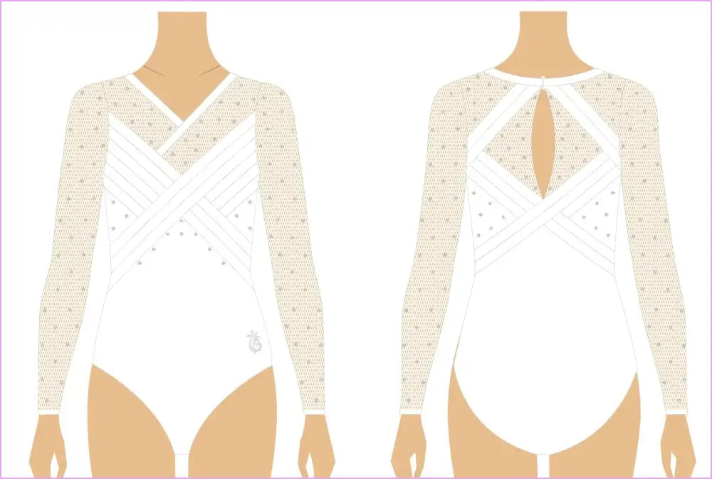 WHITE ELEGANCE GYMNASTICS COMPETITION LEOTARD - GYMNASTICS LEOTARDS