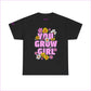 You Grow Girl Floral Unisex Heavy Cotton Tee - Black / S - T-Shirt