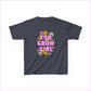 You Grow Girl Kids Heavy Cotton Tee - Floral Design T-Shirt for Girls - Heather Navy / XS - Kids clothes