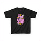 You Grow Girl Kids Heavy Cotton Tee - Floral Design T-Shirt for Girls - Black / XS - Kids clothes