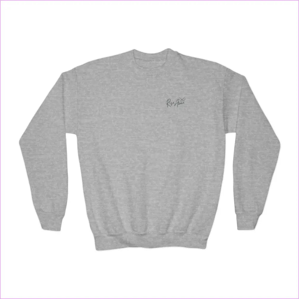 Youth Crewneck Sweatshirt - ’Trust The Magic Of New Beginnings’ Floral Design - Sport Grey / XS - Kids clothes