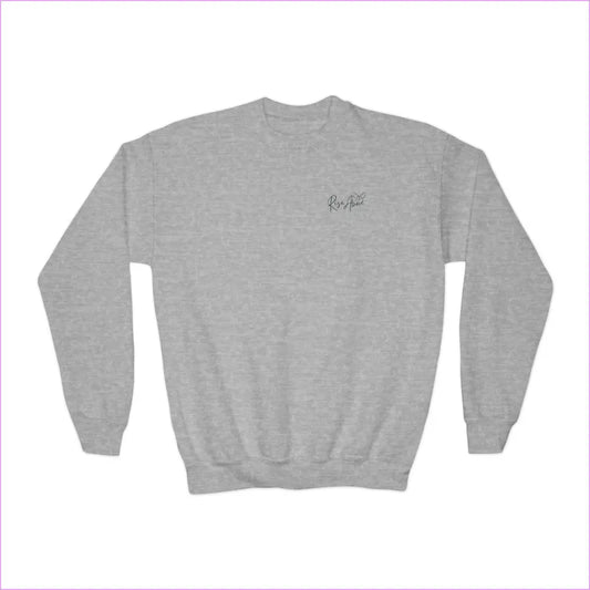 Youth Crewneck Sweatshirt - ’Trust The Magic Of New Beginnings’ Floral Design - Sport Grey / XS - Kids clothes